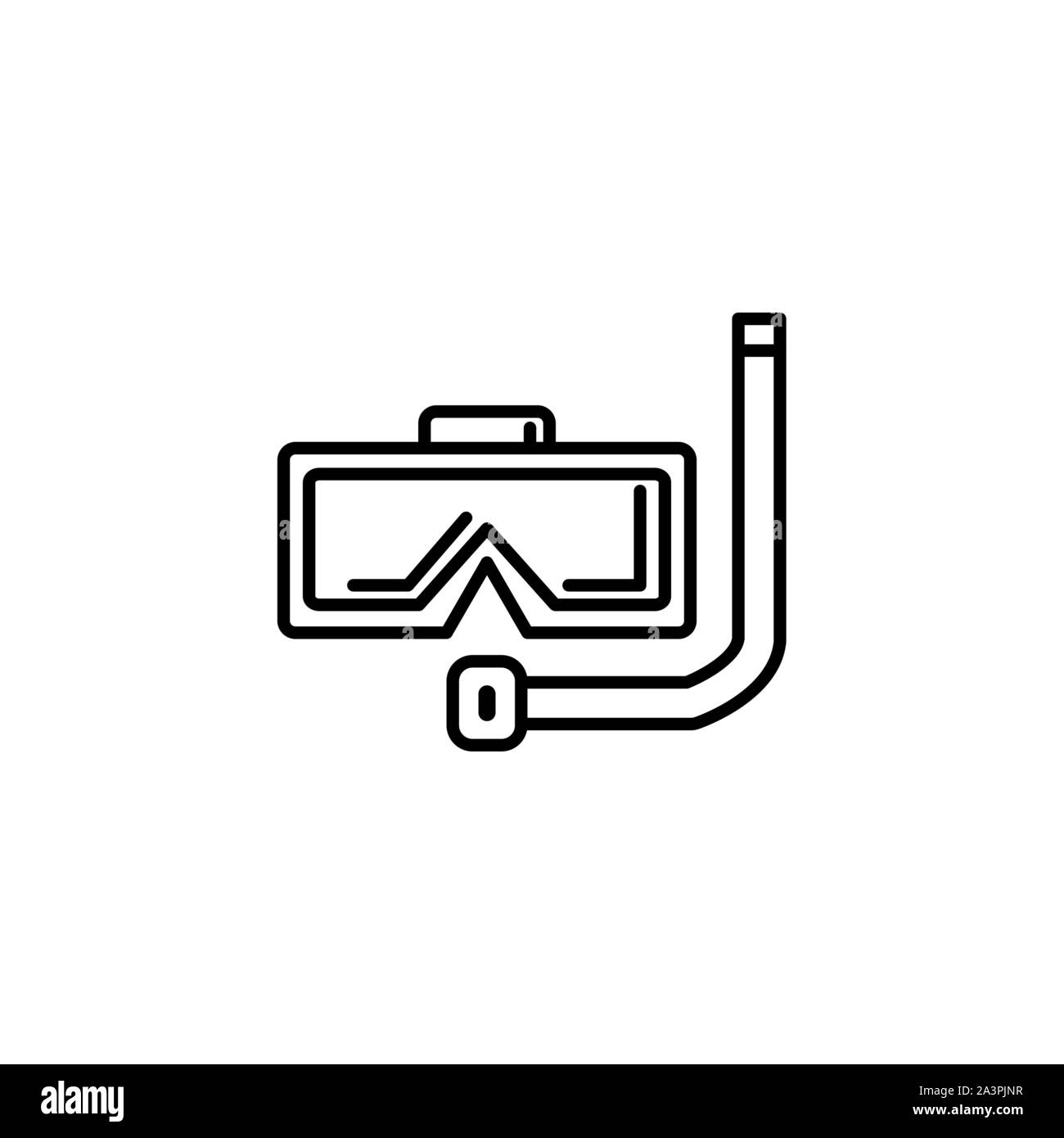 diving mask and snorkel summer icon line illustration design Stock ...