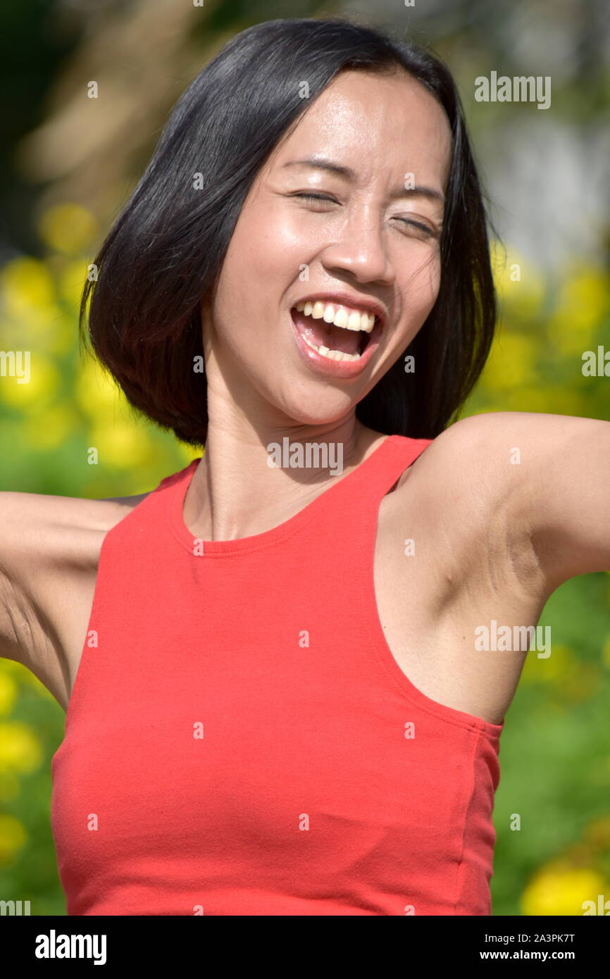 Young Female And Excitement Stock Photo
