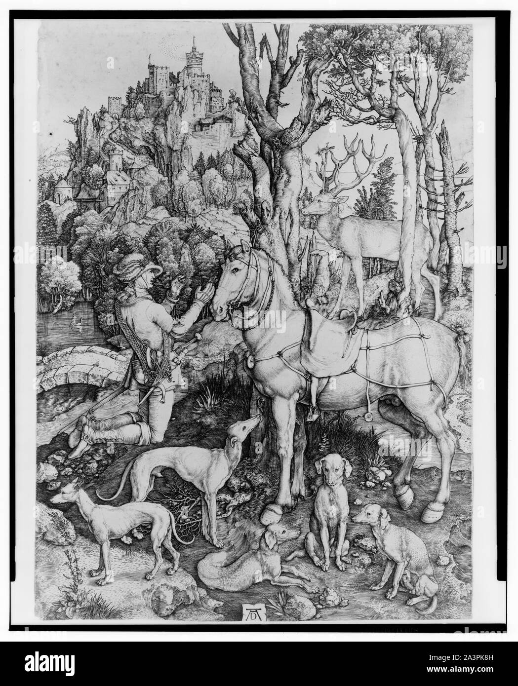 St. Eustace] / AD [monogram] Stock Photo Alamy