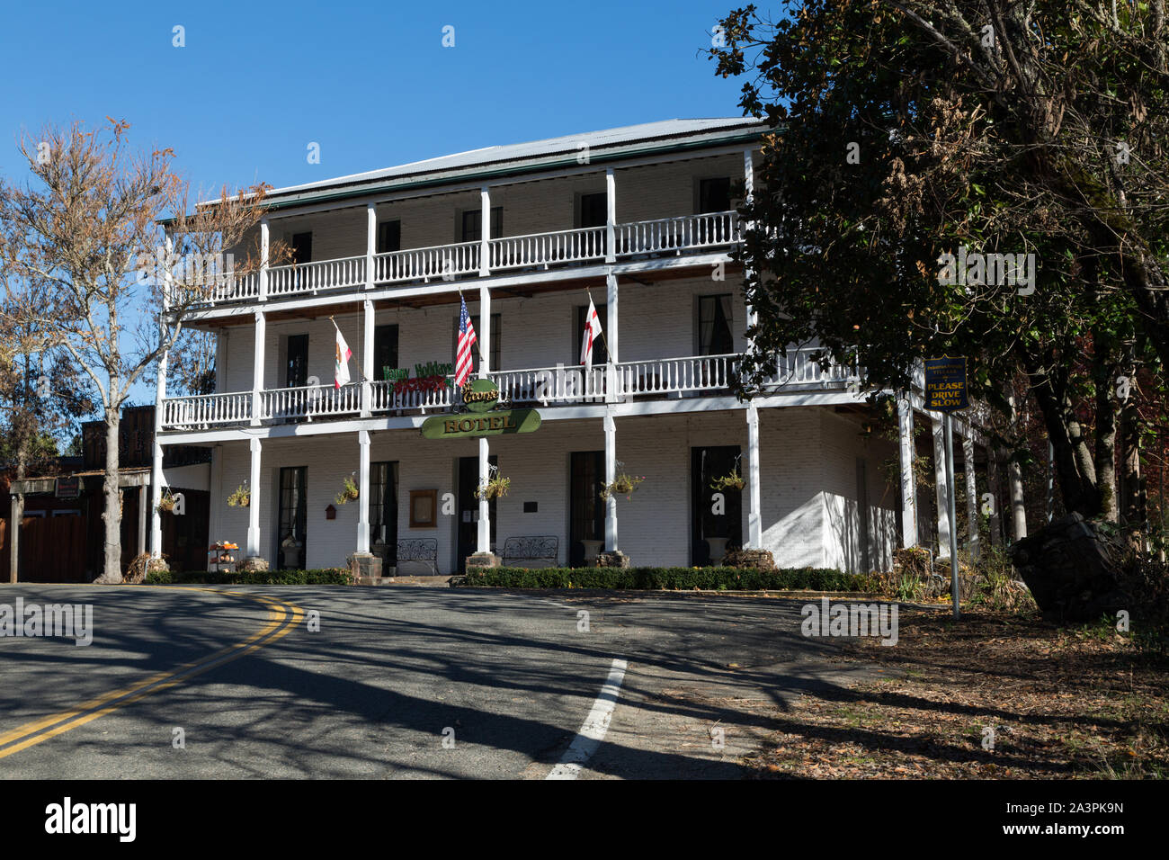 St. George Hotel, the largest structure in the town of Volcano in Amador County, California Stock Photo