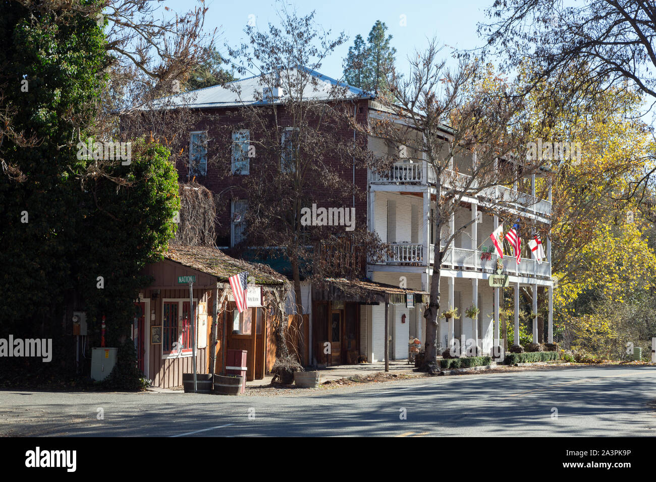 St. George Hotel, the largest structure in the town of Volcano in Amador County, California Stock Photo