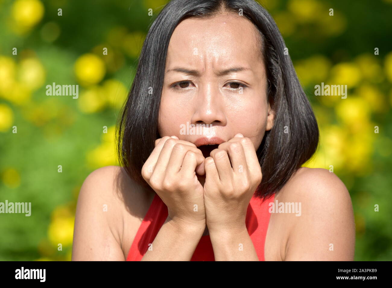 Scared face of woman Stock Photo by ©rainfall 49680905