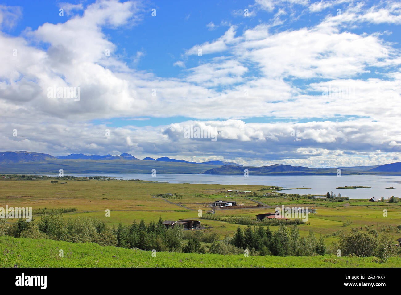 View over a large lake in iceland Stock Photo