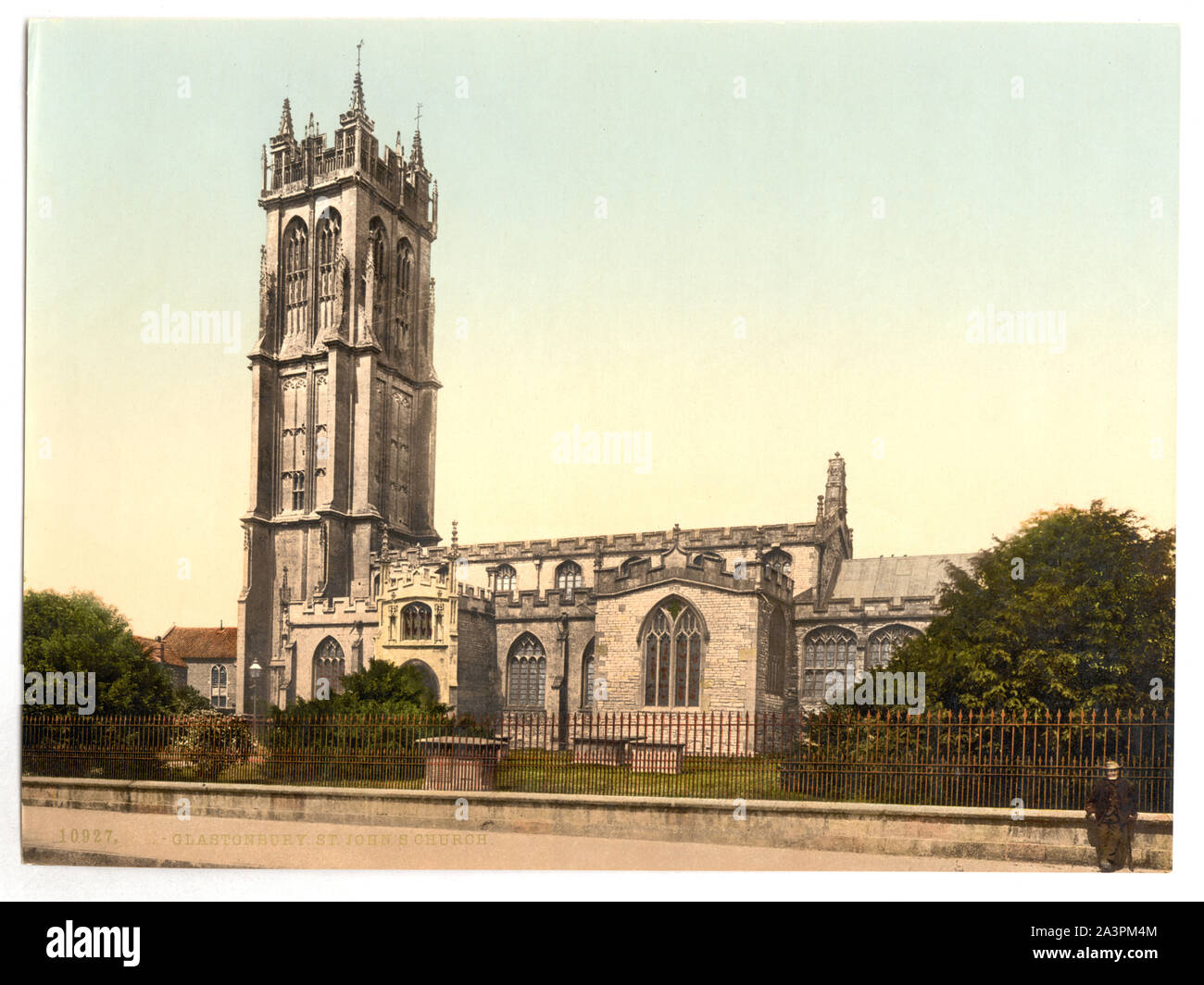 St. John's Church, Glastonbury, England Forms part of: Views of the British Isles, in the Photochrom print collection. Stock Photo
