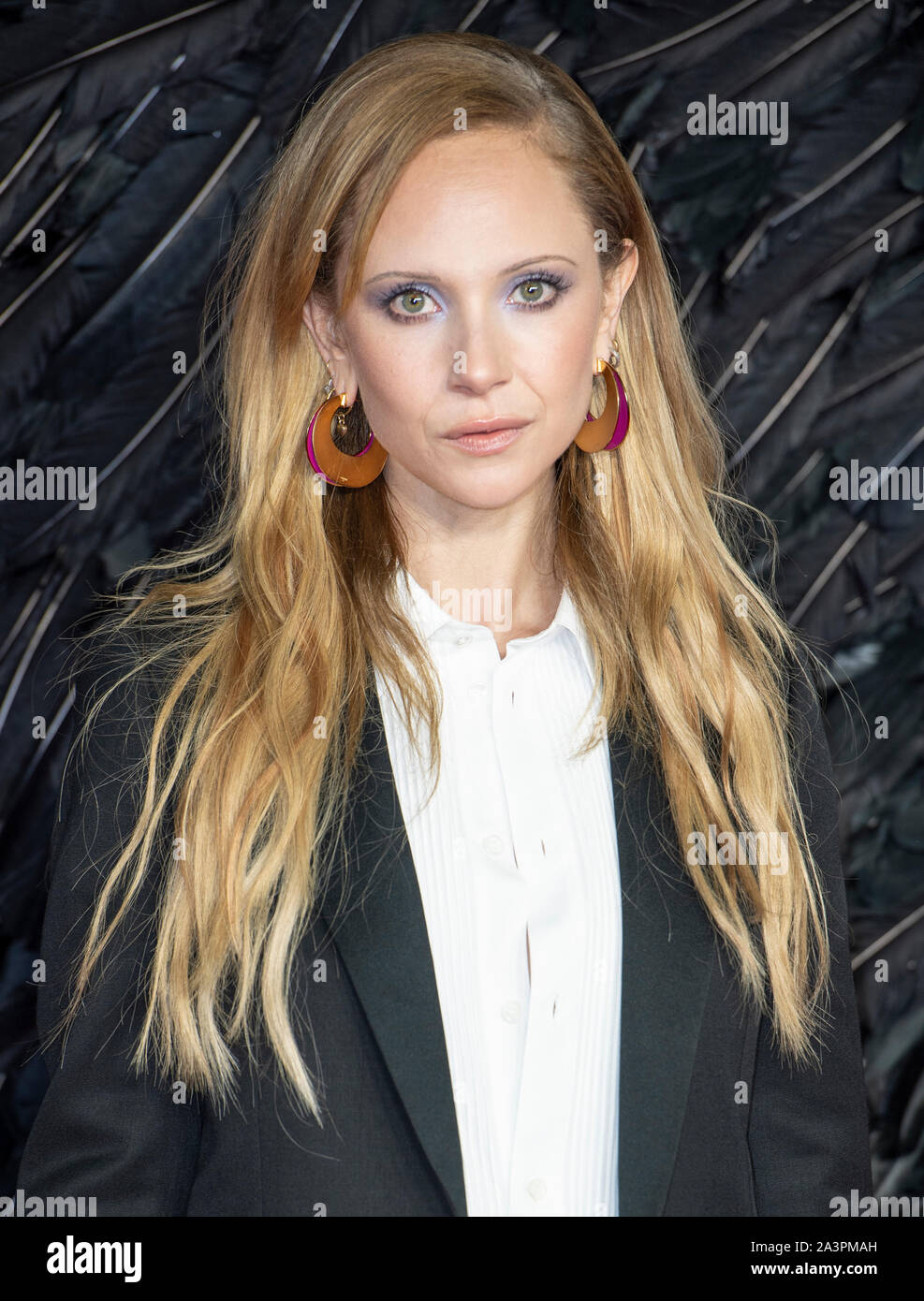 LONDON - ENGLAND - OCT 9. Juno Temple attends the ‘Maleficent: Mistress of Evil’ European Premiere at the BFI Imax, Waterloo, London, England on the 9th October 2019. Gary Mitchell/Alamy Live News Stock Photo