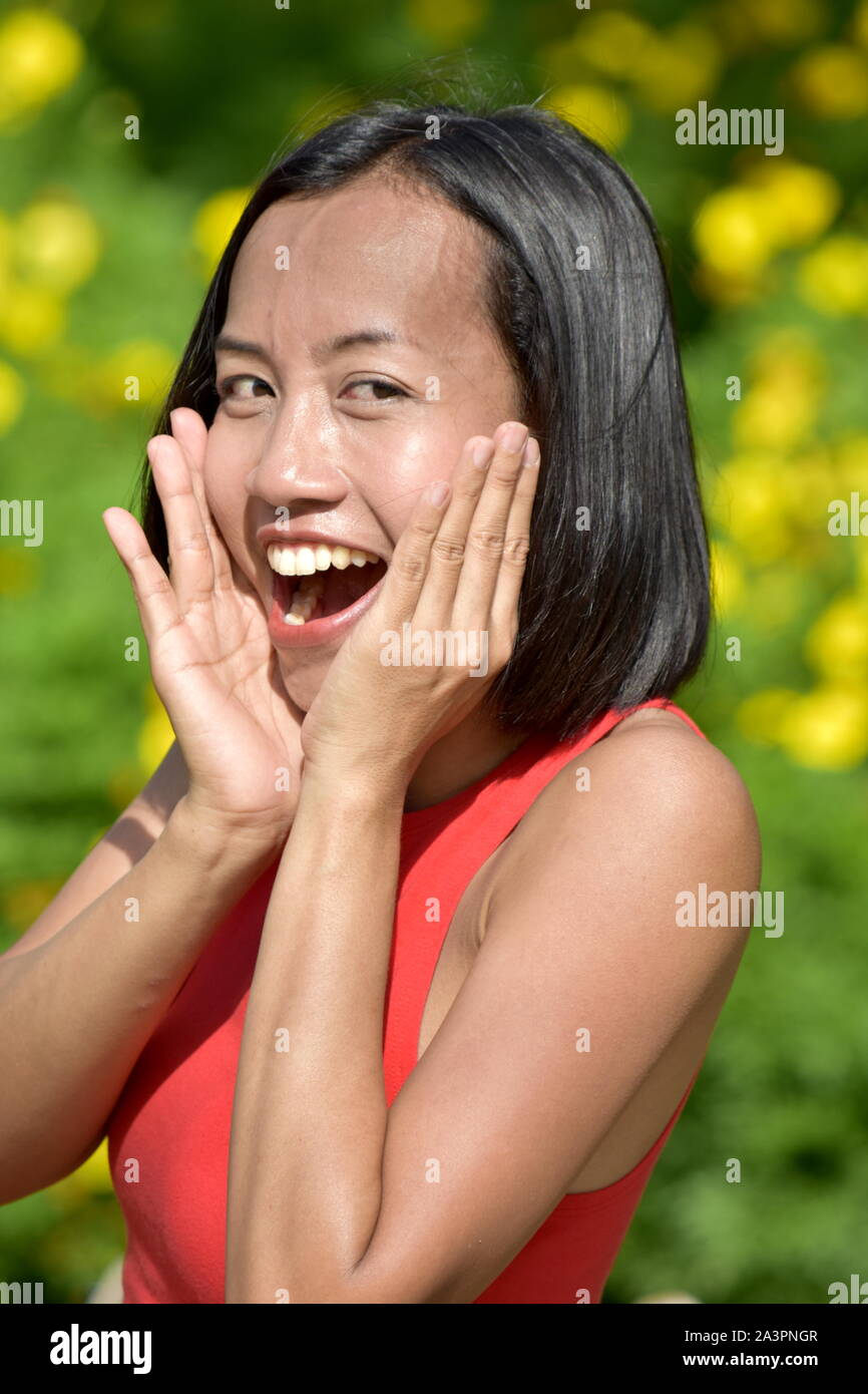 Surprised Female Woman Stock Photo