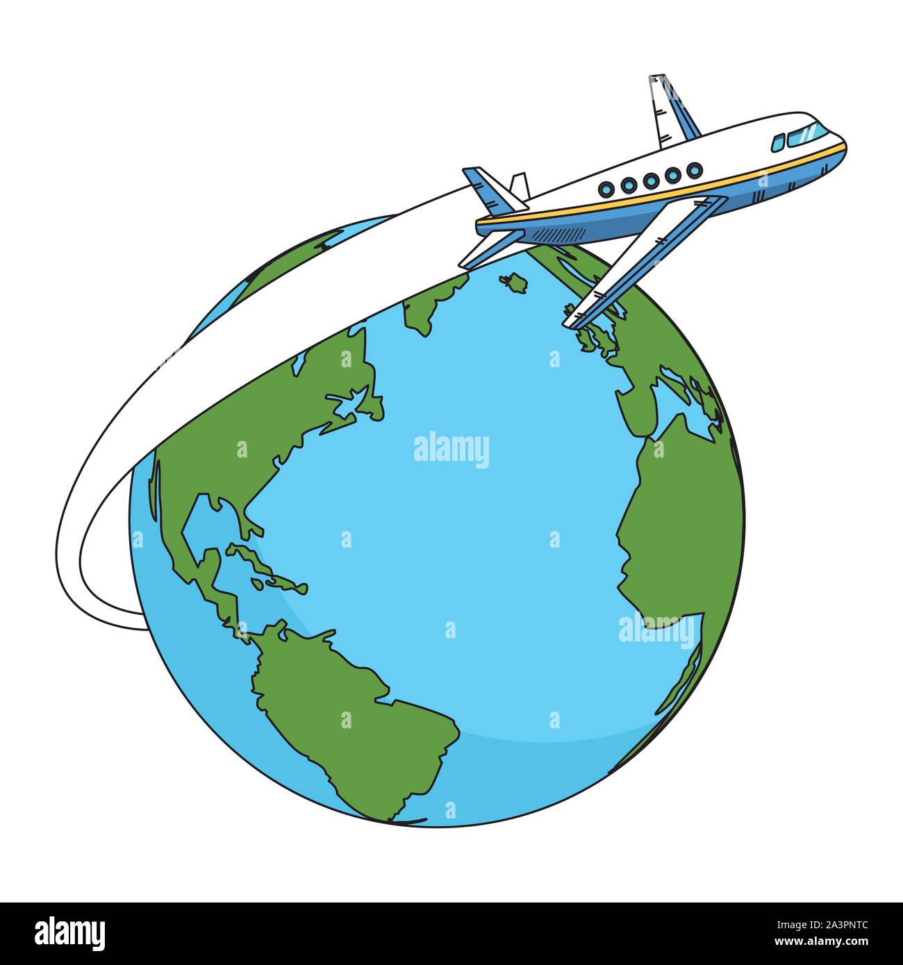 airplane and earth planet icon Stock Vector Image & Art - Alamy