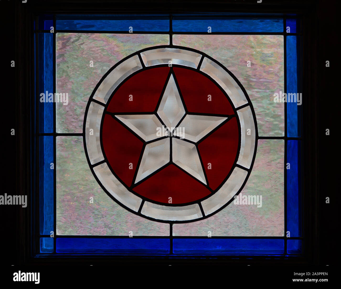 Stained glass Texas star Stock Photo Alamy