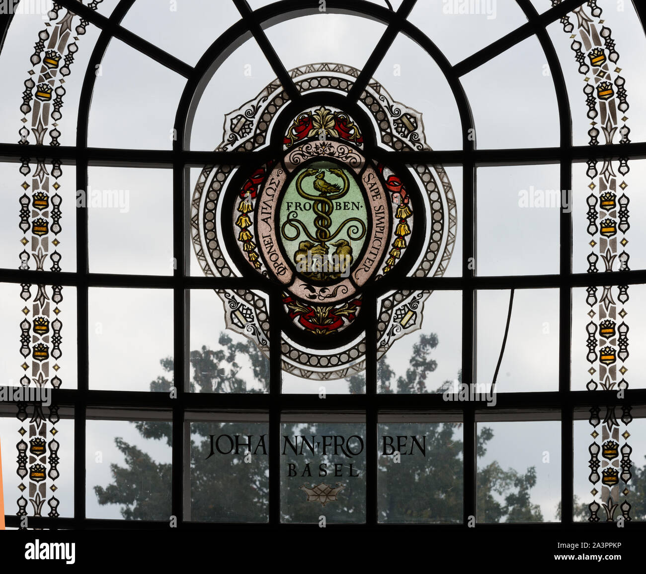 Stainedglass details in the Hutzler Reading room located in Gilman