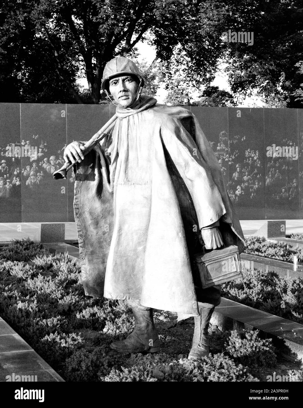 Trooper Rice Stainless-steel trooper on patrol on grounds created to resemble Korea ...