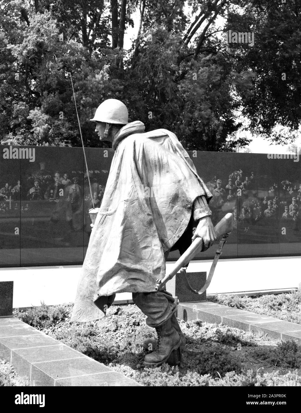 Trooper Rice Stainless-steel trooper on patrol on grounds created to resemble Korea ...