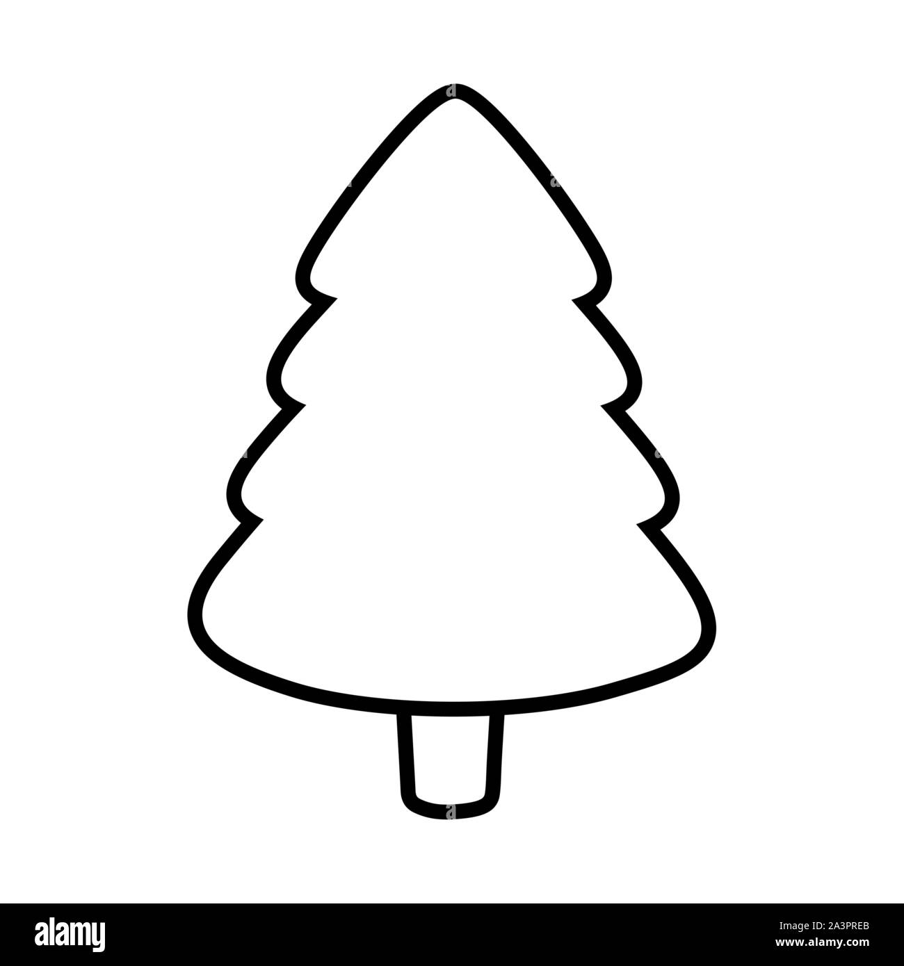 pine tree foliage botanical icon on white background vector ...