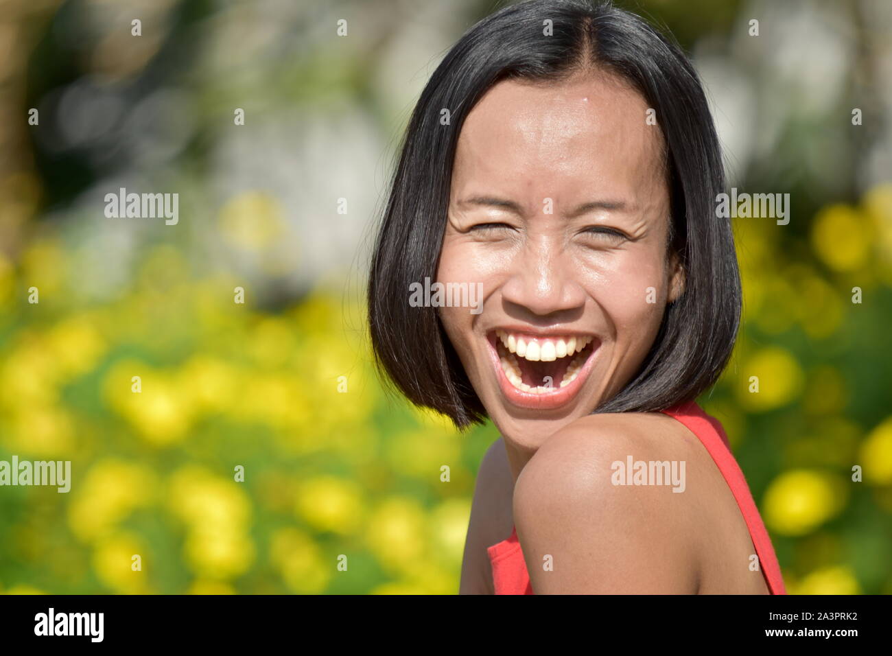 An Adult Female Laughing Stock Photo