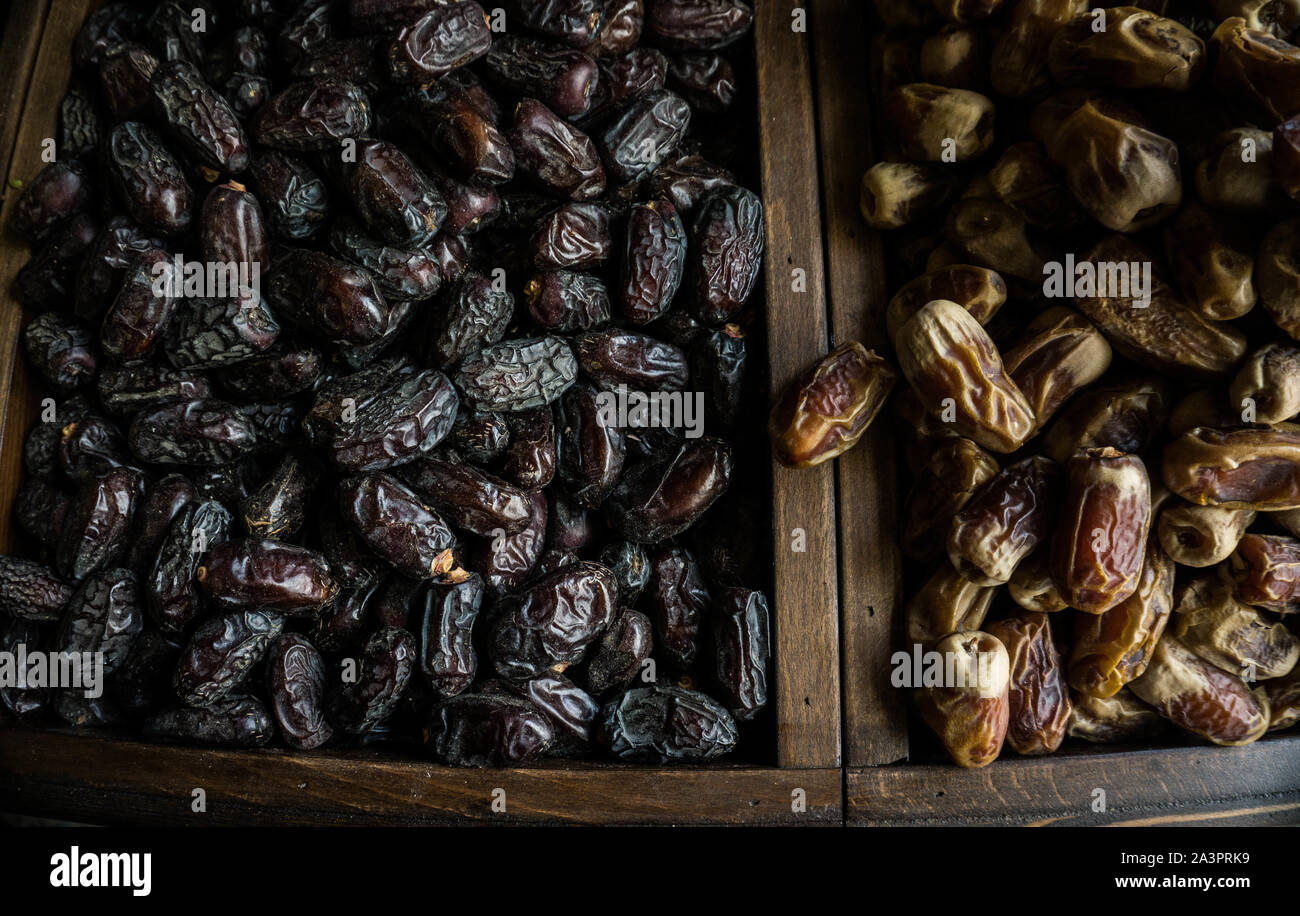 Dried dates for sale in Amman, Jordan Stock Photo