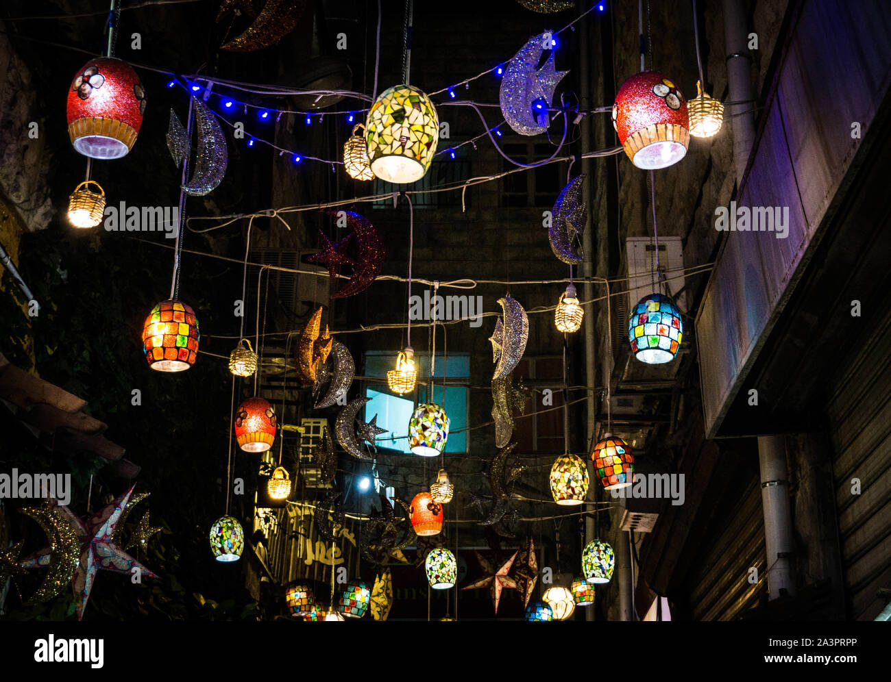 Ramadan decorations in Amman, Jordan Stock Photo