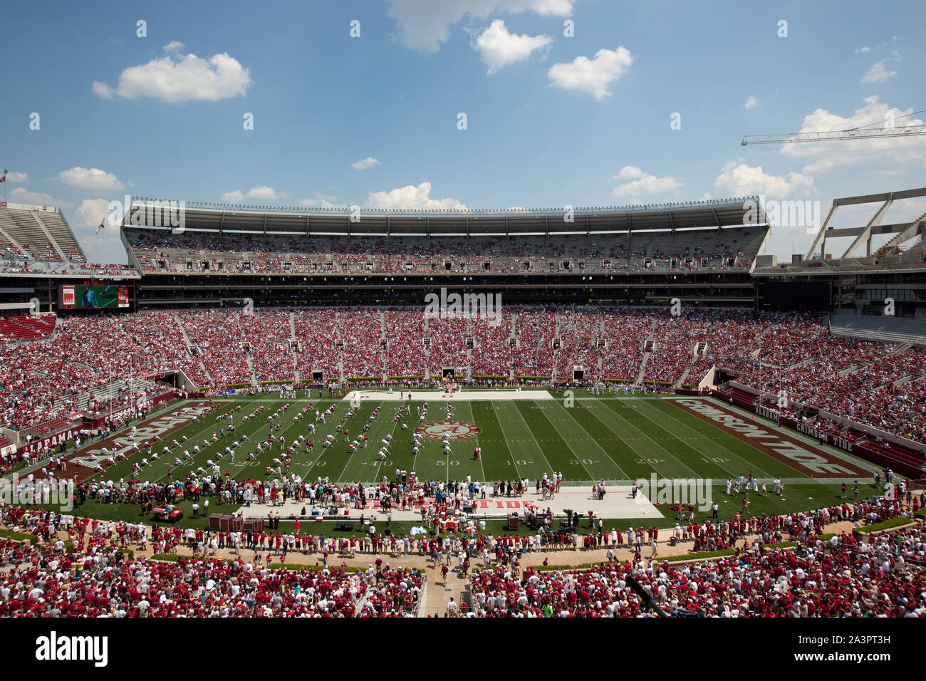 Stands filled with shouting fans, University of Alabama football game, Tuscaloosa, Alabama Stock Photo