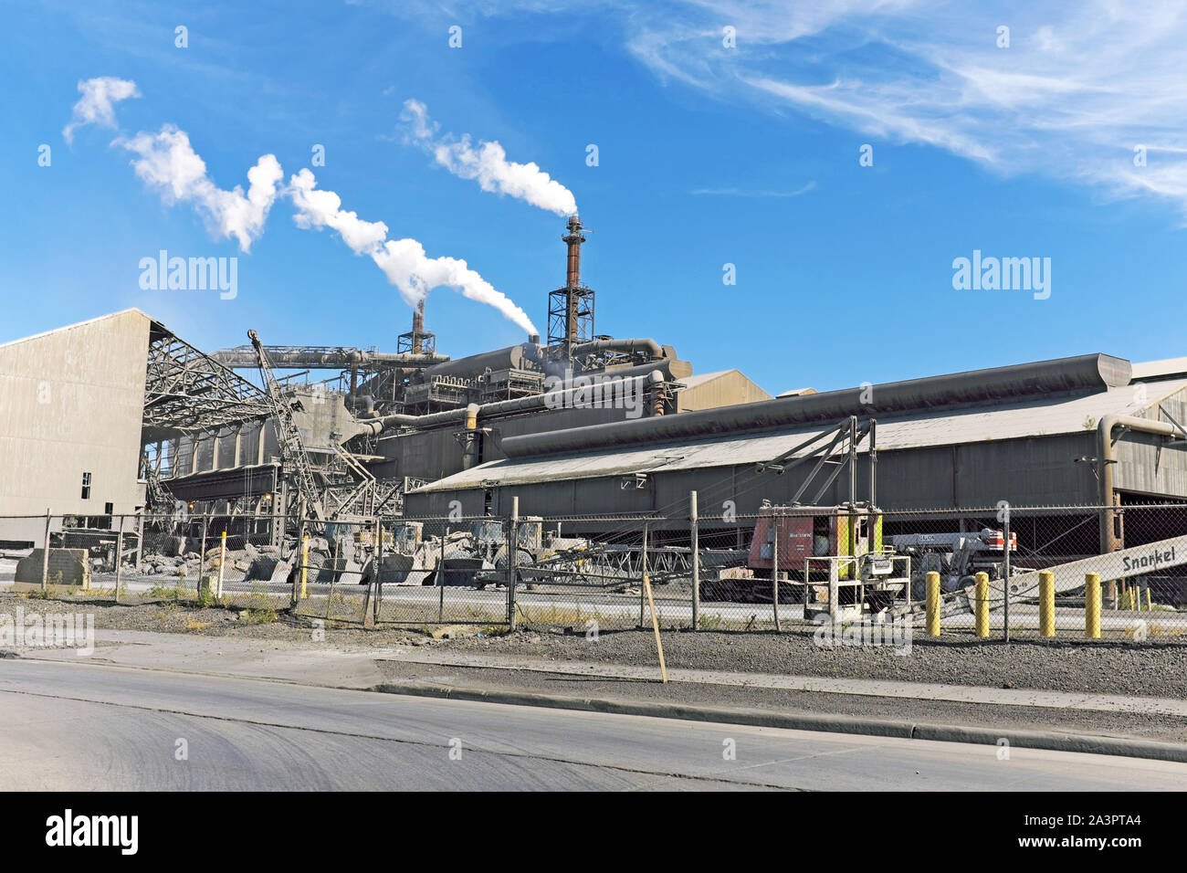 An industrial yard polluting the environment in Cleveland, Ohio, USA. Stock Photo