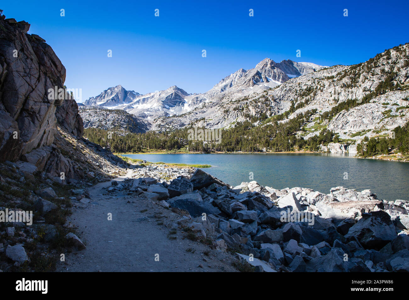 Long Lake in Little Lakes Valley Eastern Sierra Nevada Mountains. California ;USA Stock Photo