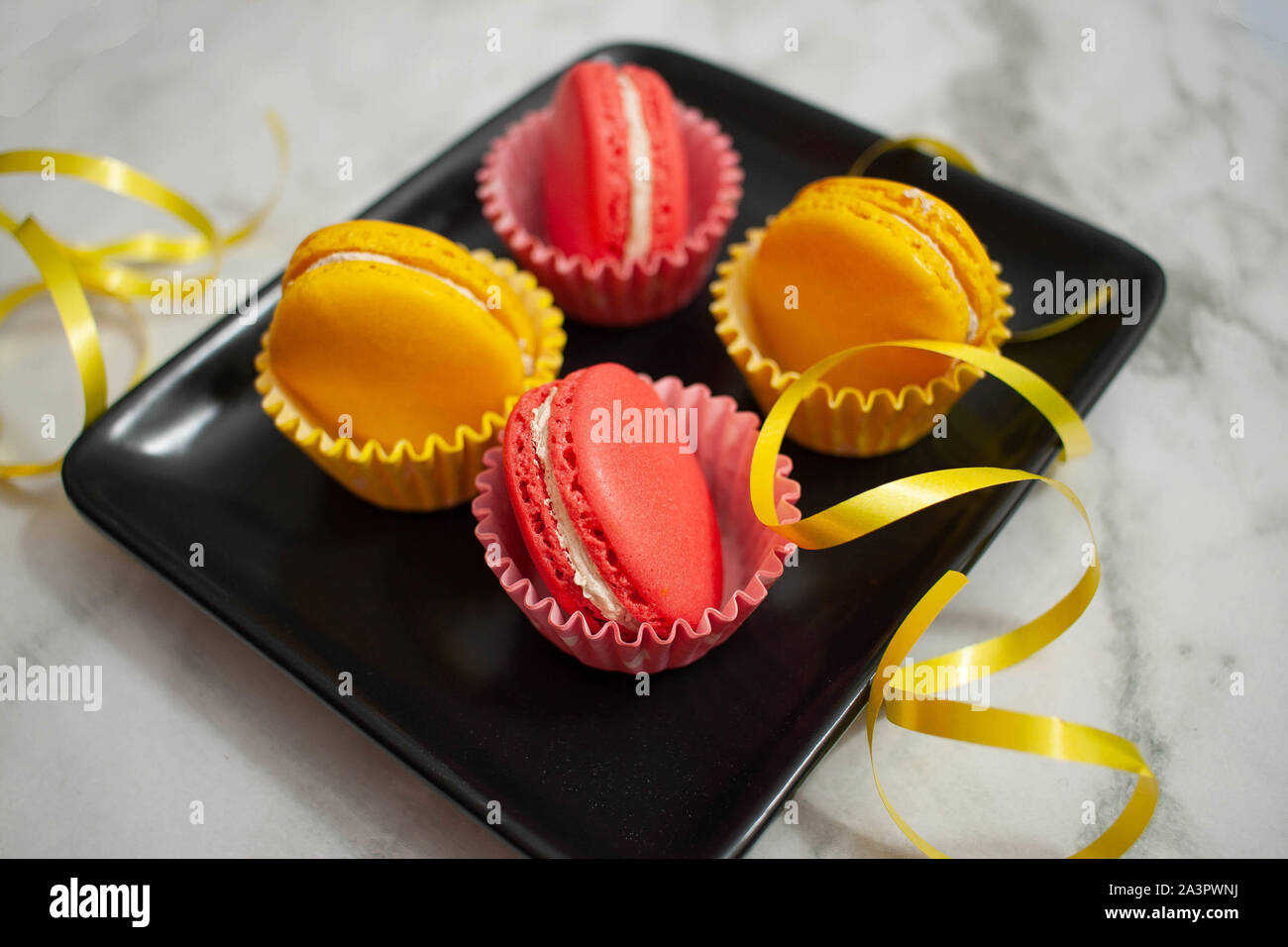 Colourful Macaroons Stock Photo