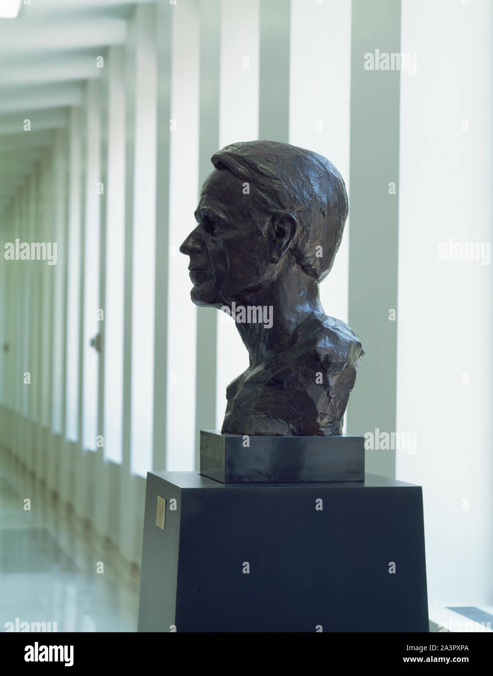 Statue of George H.W. Bush, a former CIA director as well as U.S. president, at CIA headquarters in Virginia Stock Photo
