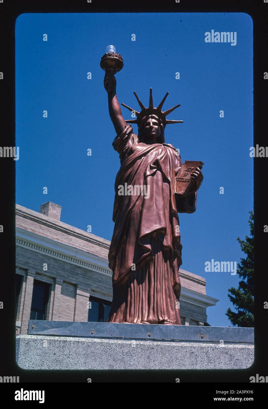 Statue of Liberty at Platte County Courthouse, Wheatland, Wyoming Stock