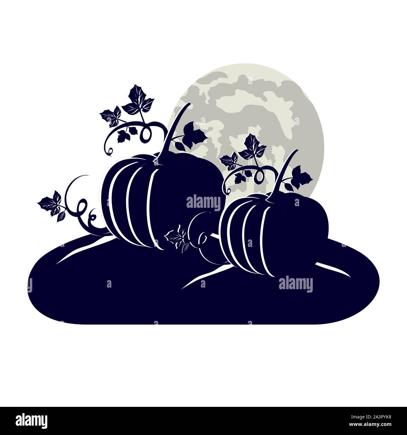 halloween pumpkins with faces and moon Stock Vector Image & Art - Alamy