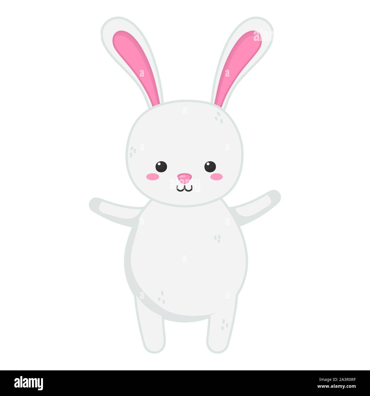 cute rabbit animal on white background vector illustration Stock Vector ...