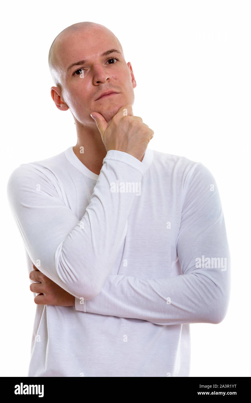 Man bald chin pensive hi-res stock photography and images - Alamy