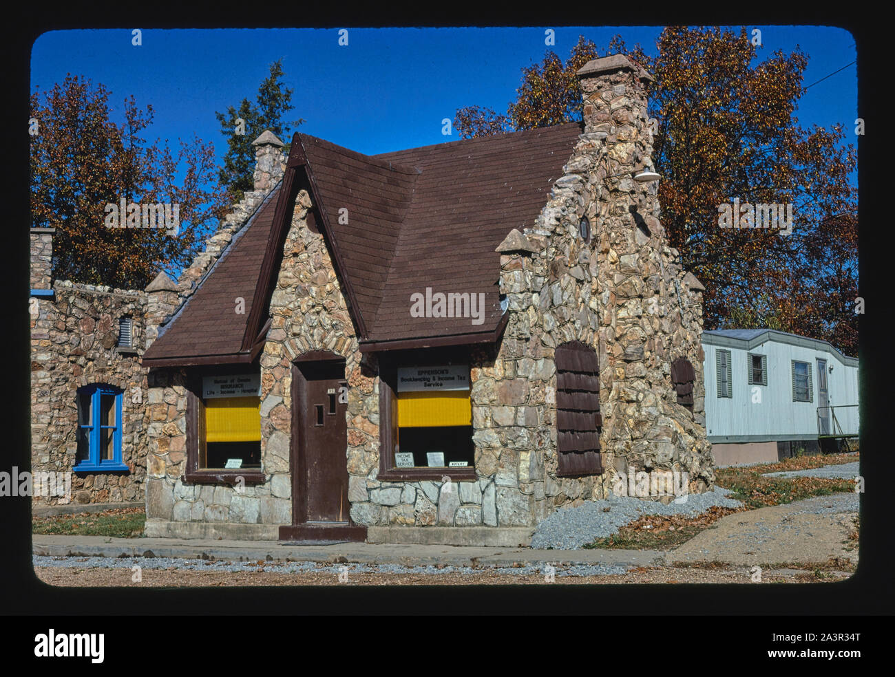 Stone gas station, Mountain View, Missouri Stock Photo Alamy