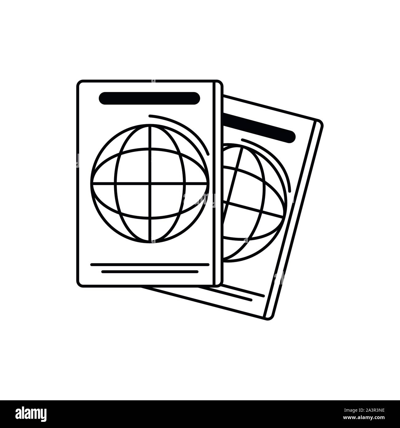 passport identification illustration vacation travel icon line image design Stock Vector