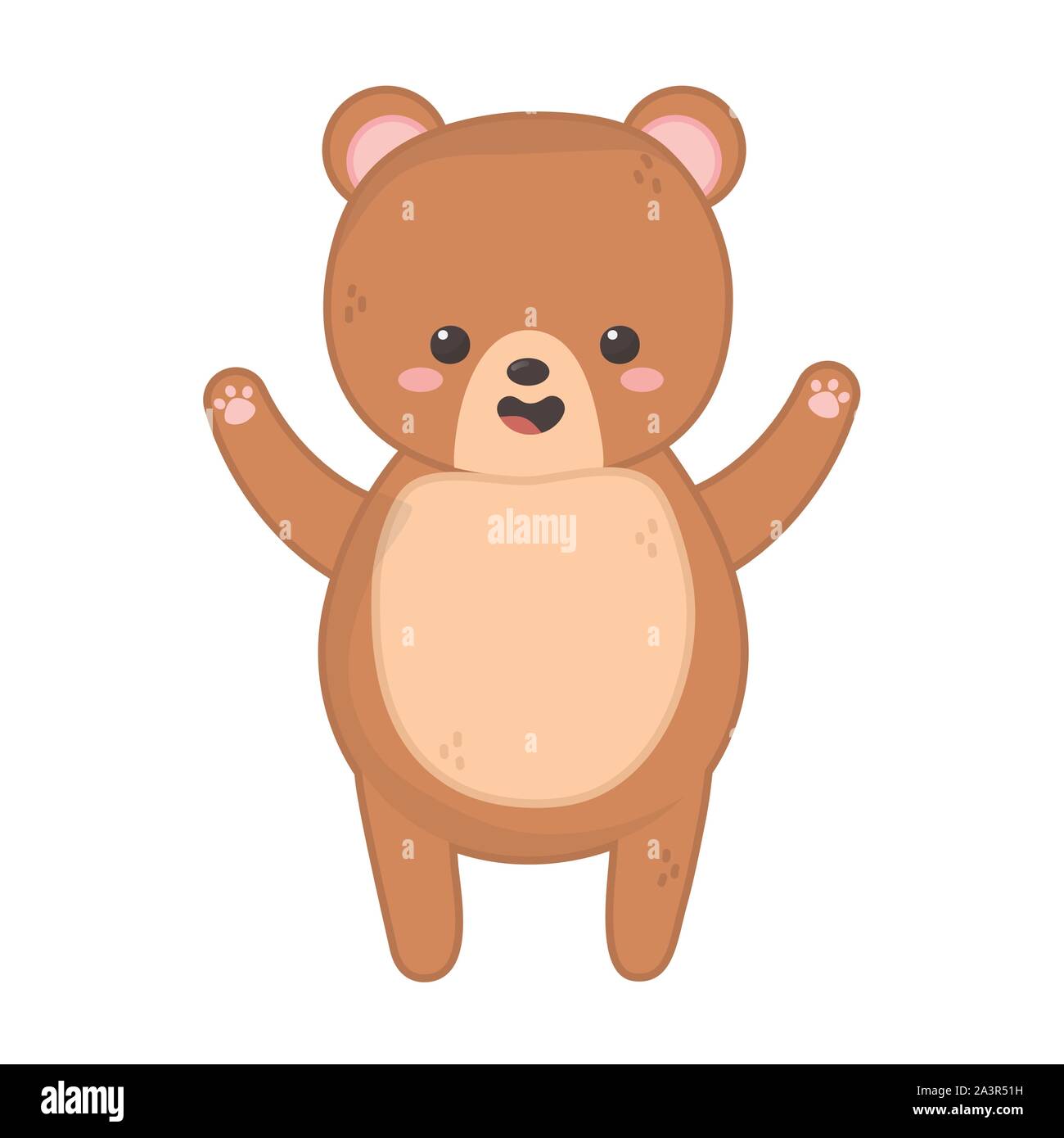 cute brown bear on white background vector illustration Stock Vector ...