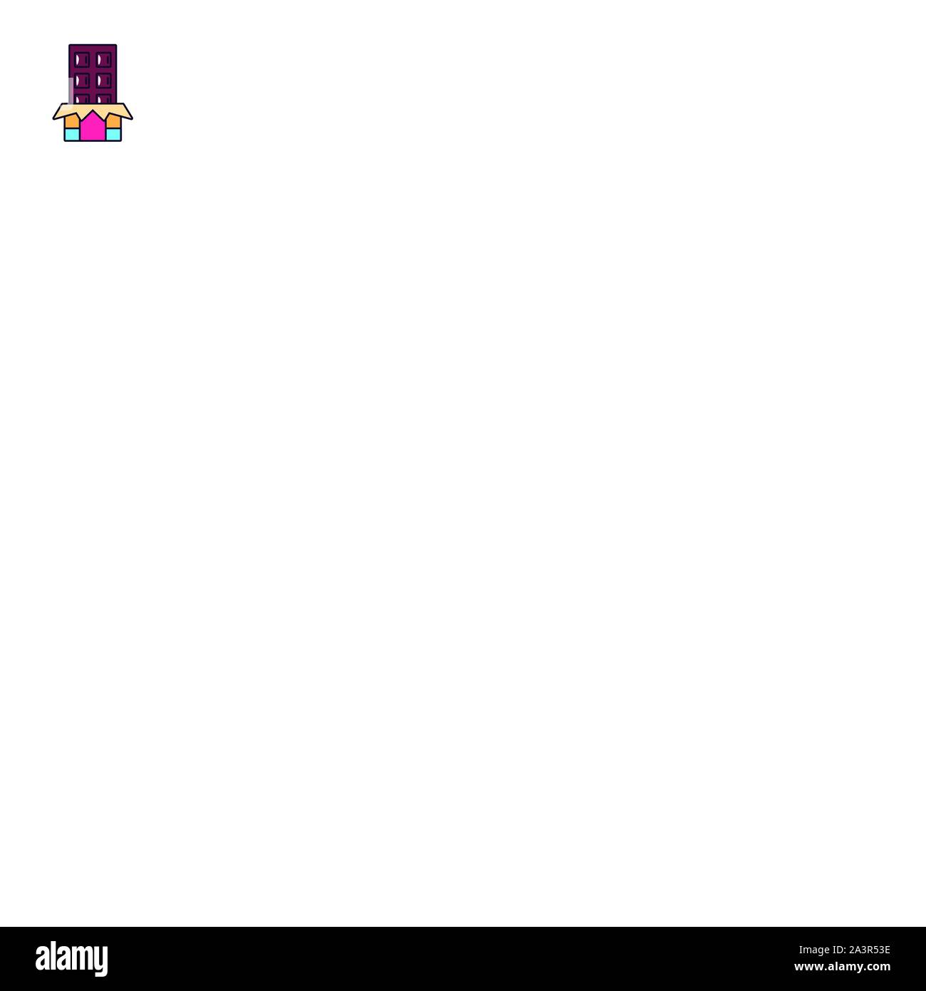 chocolate bar sweet and candies icon line fill illustration Stock ...