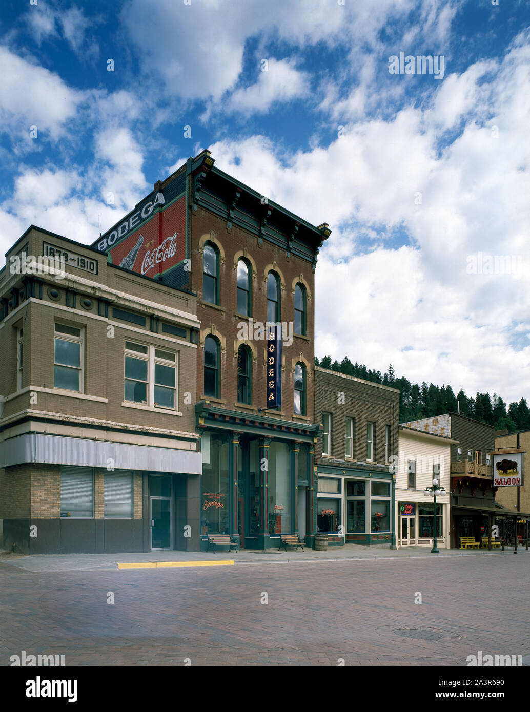 Street scene in Deadwood, South Dakota, a town that underwent extensive rehabilitation using money raised from casino proceeds Stock Photo