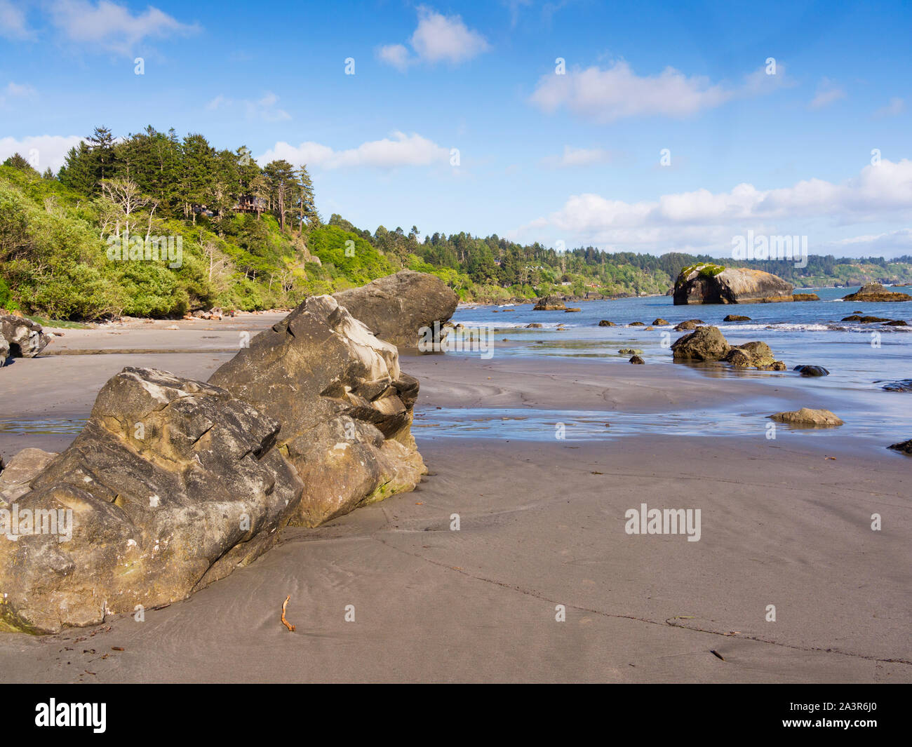 Rock formation on the beach at Trinidad, CA Stock Photo Alamy