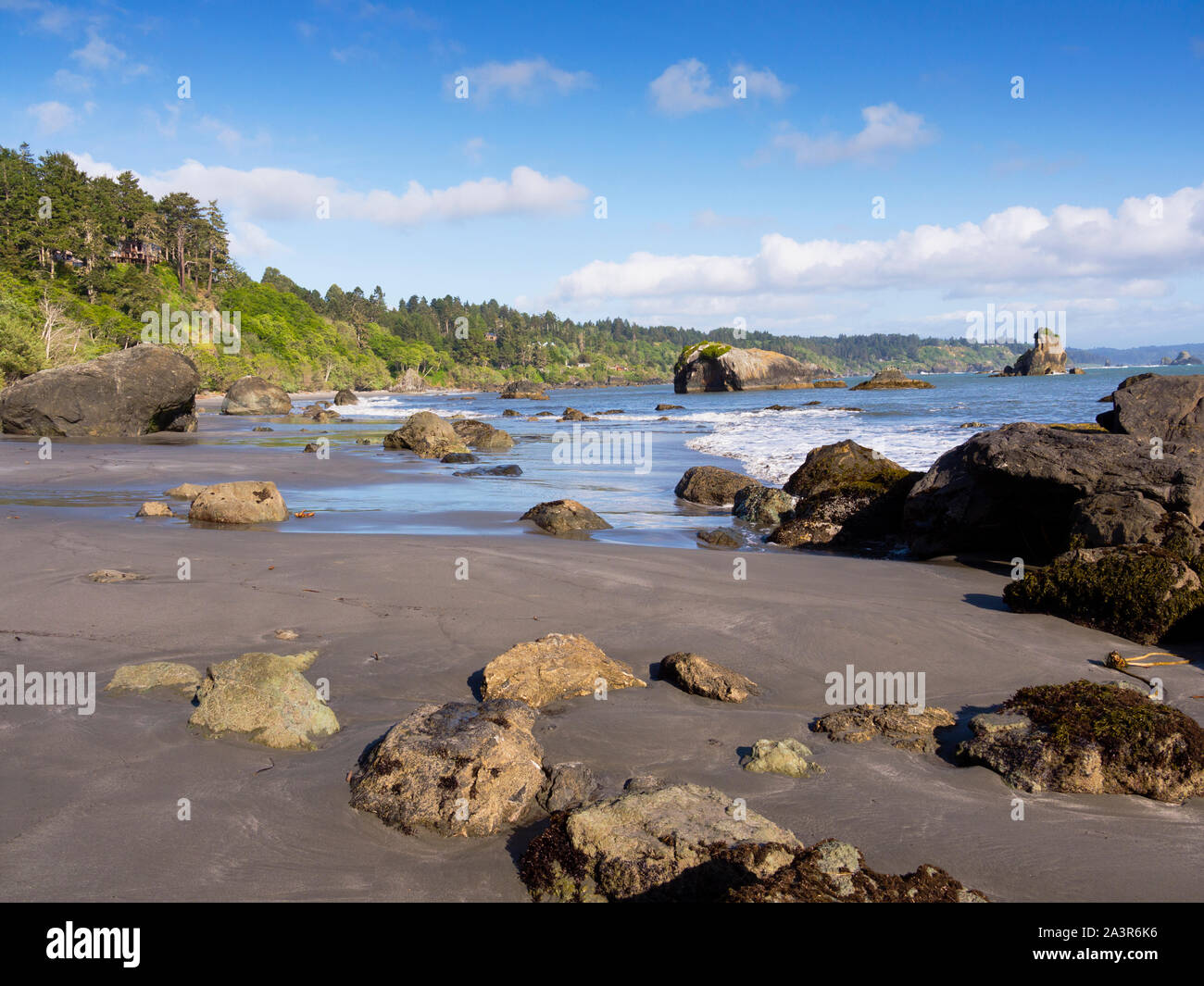 Rock formations on the beach at Trinidad, CA Stock Photo - Alamy