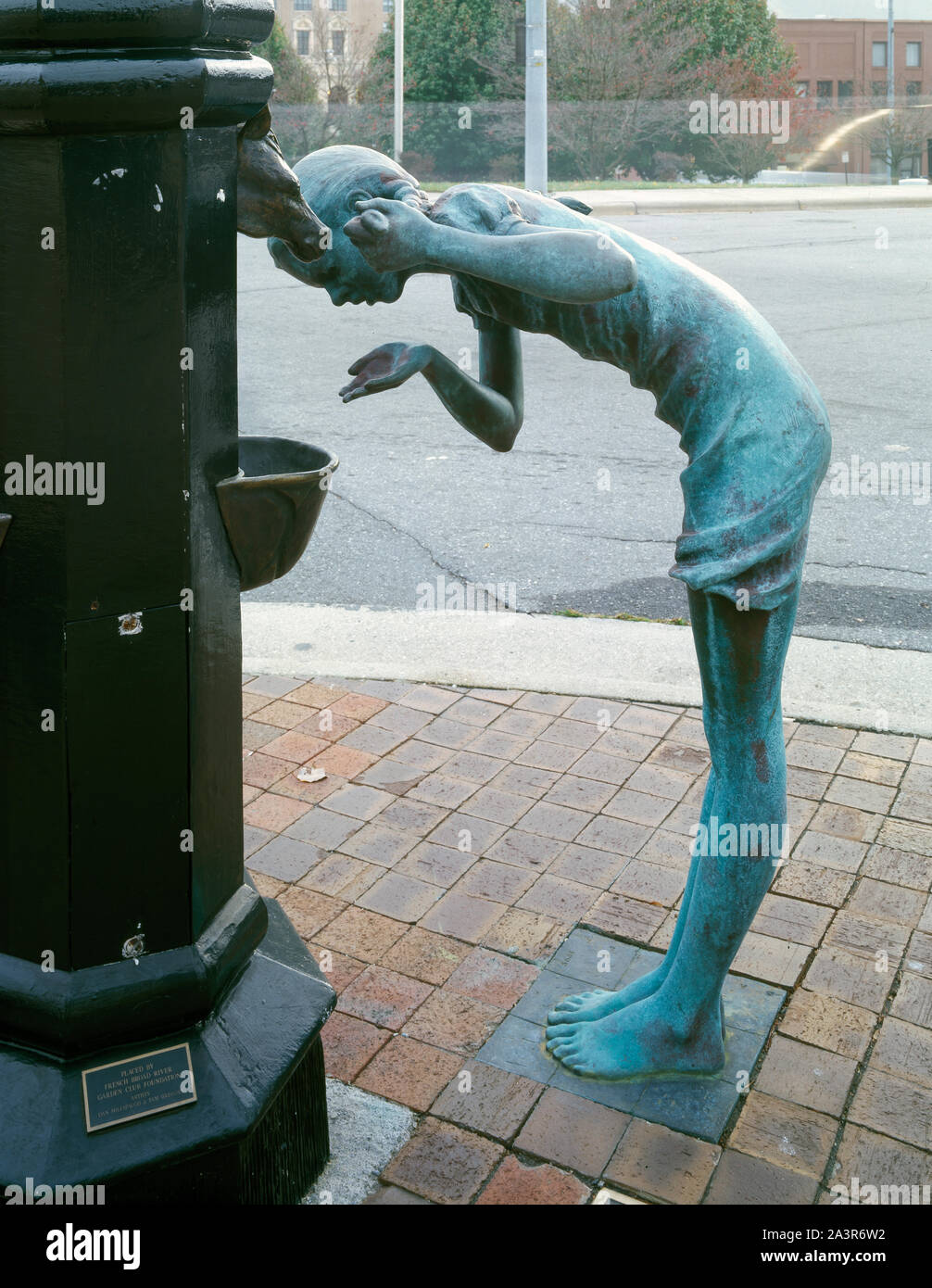 Street sculpture Little Sipper, by James Barnhill, Asheville, North Carolina Stock Photo