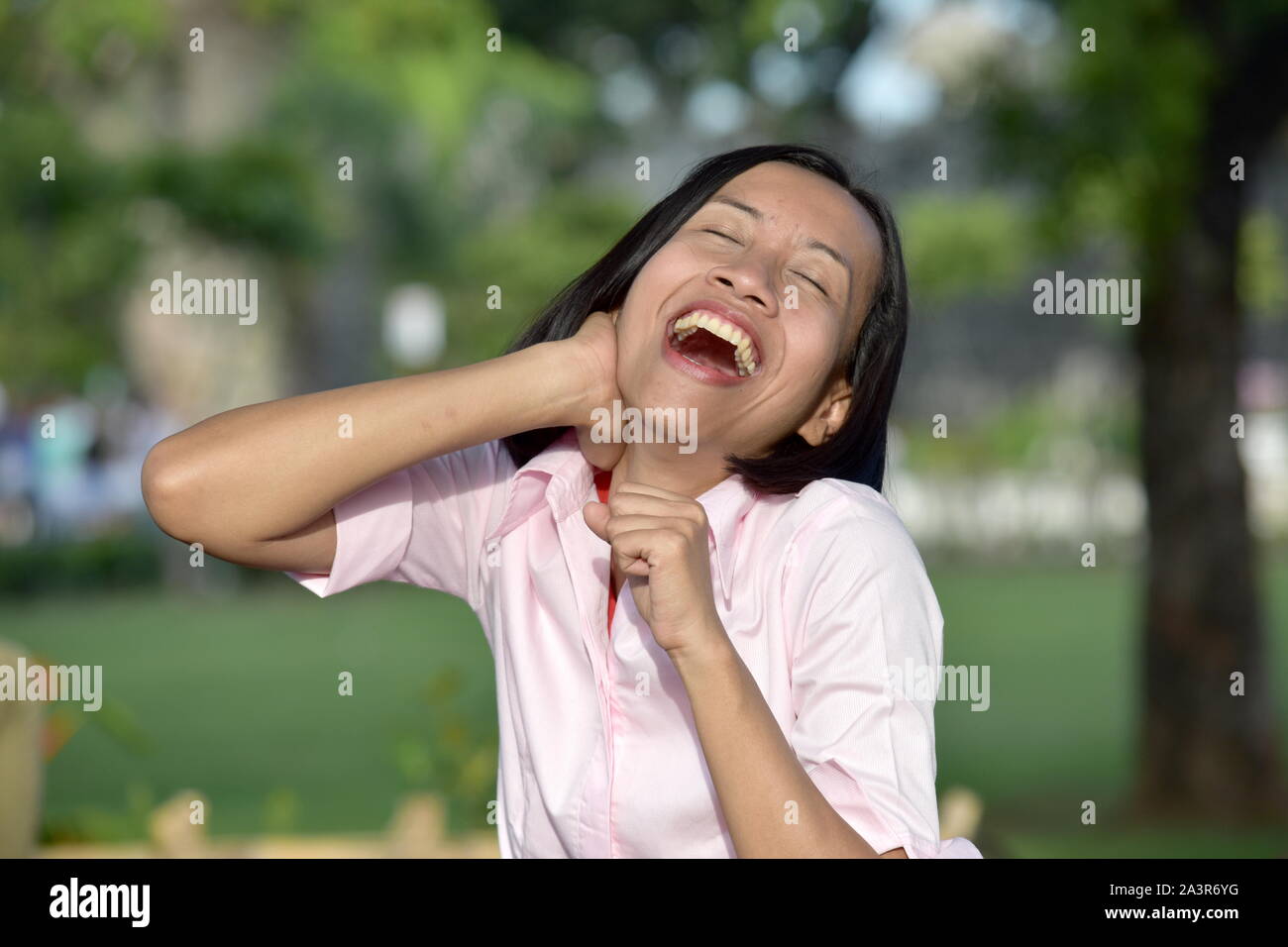 Filipina Female Laughing Stock Photo
