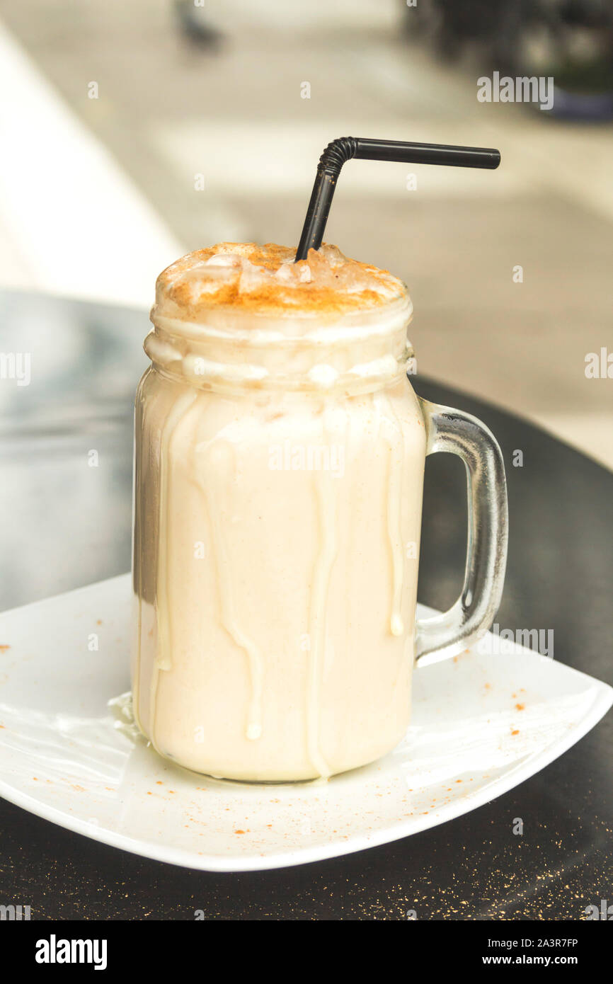Venezuelan juice typical chicha, rice milk and cinnamon Stock Photo Alamy