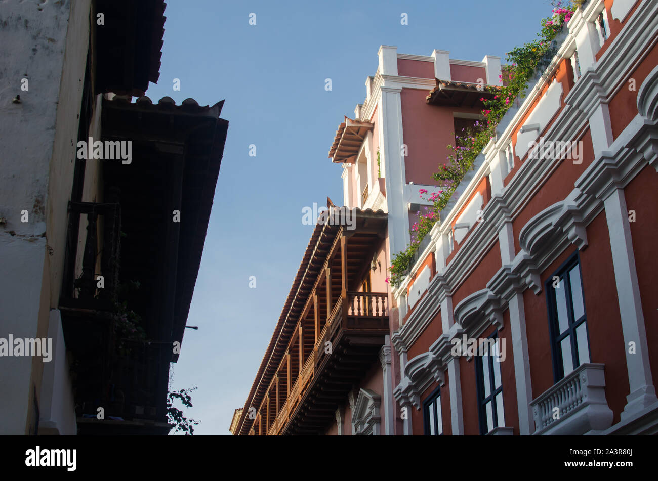 Balconies of Cartagena Stock Photo