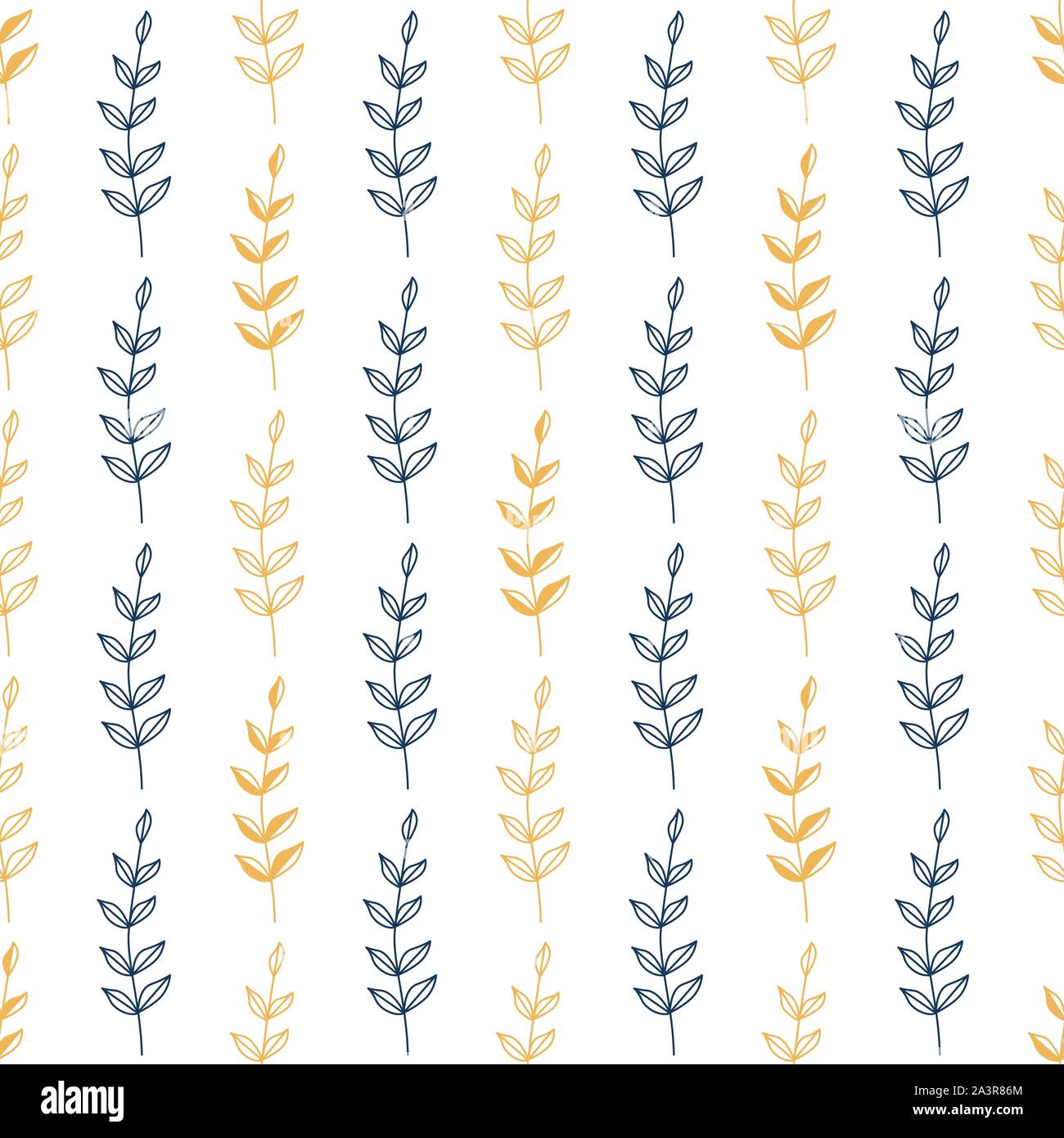 Seamless pattern of abstract branches on a white background. hand drawn ...