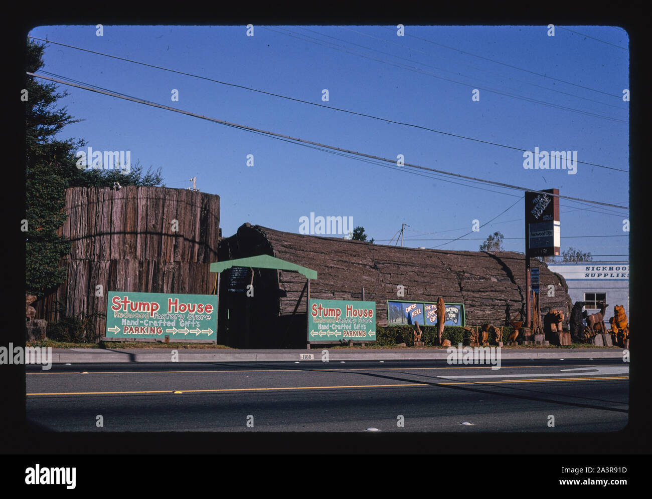 Stump House, Redwood Gifts, Route 101, Eureka, California Stock Photo