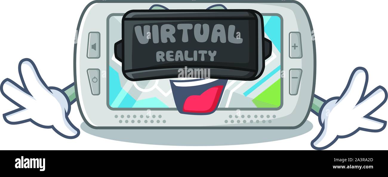 Virtual reality global positioning system with mascot shape Stock