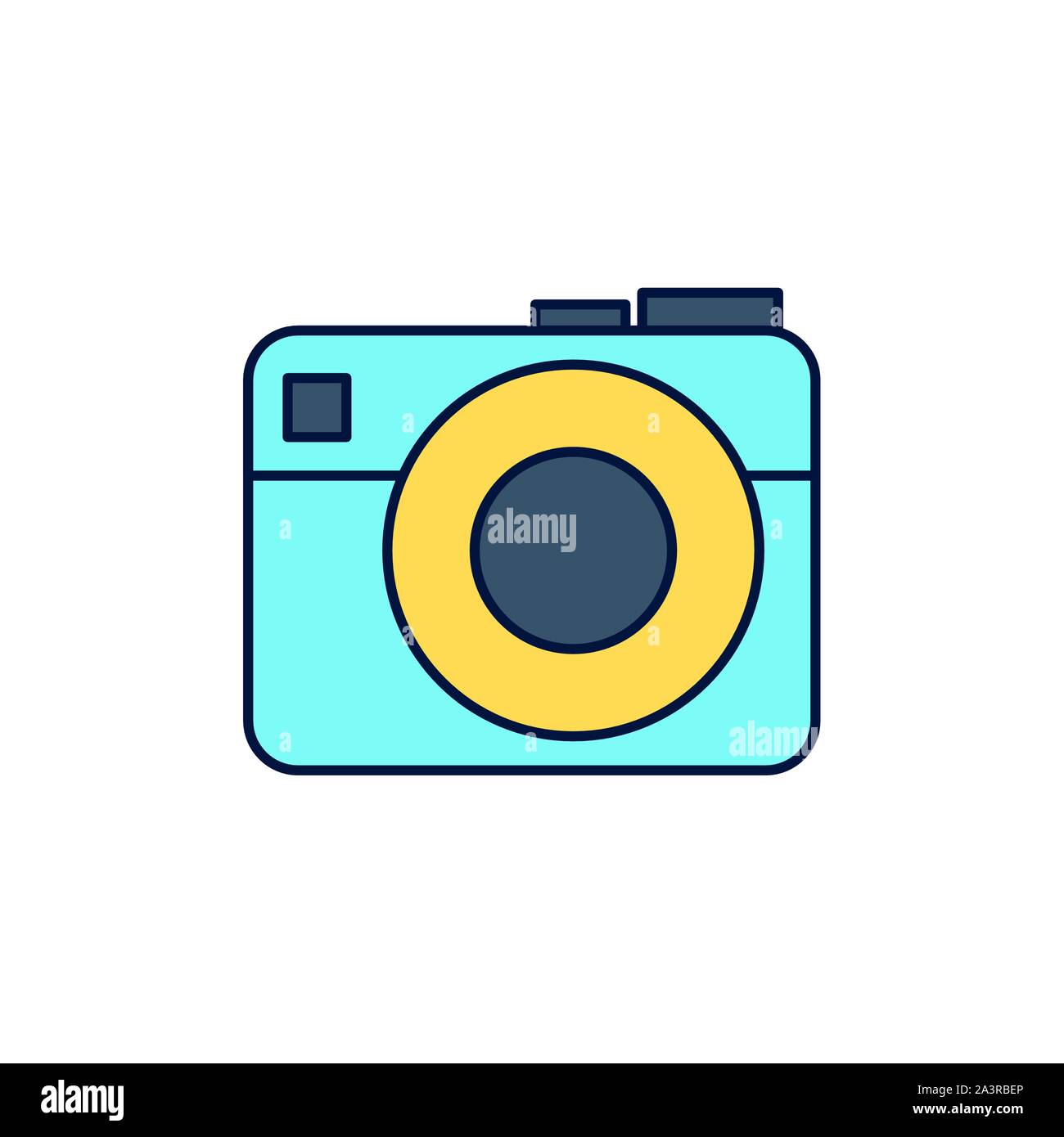 camera device summer icon line and fill illustration Stock Vector Image ...