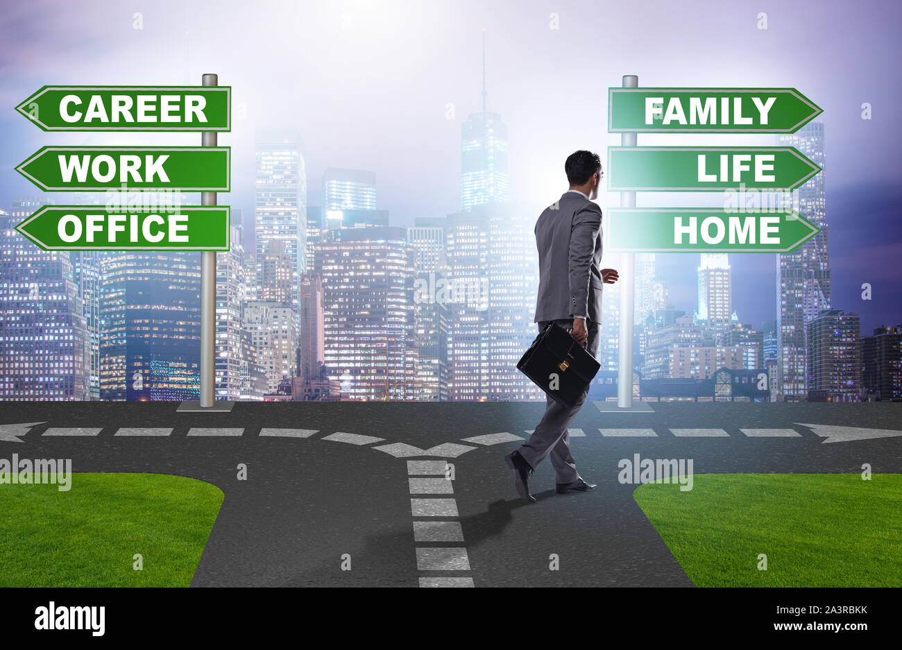 The work life or home balance business concept Stock Photo - Alamy