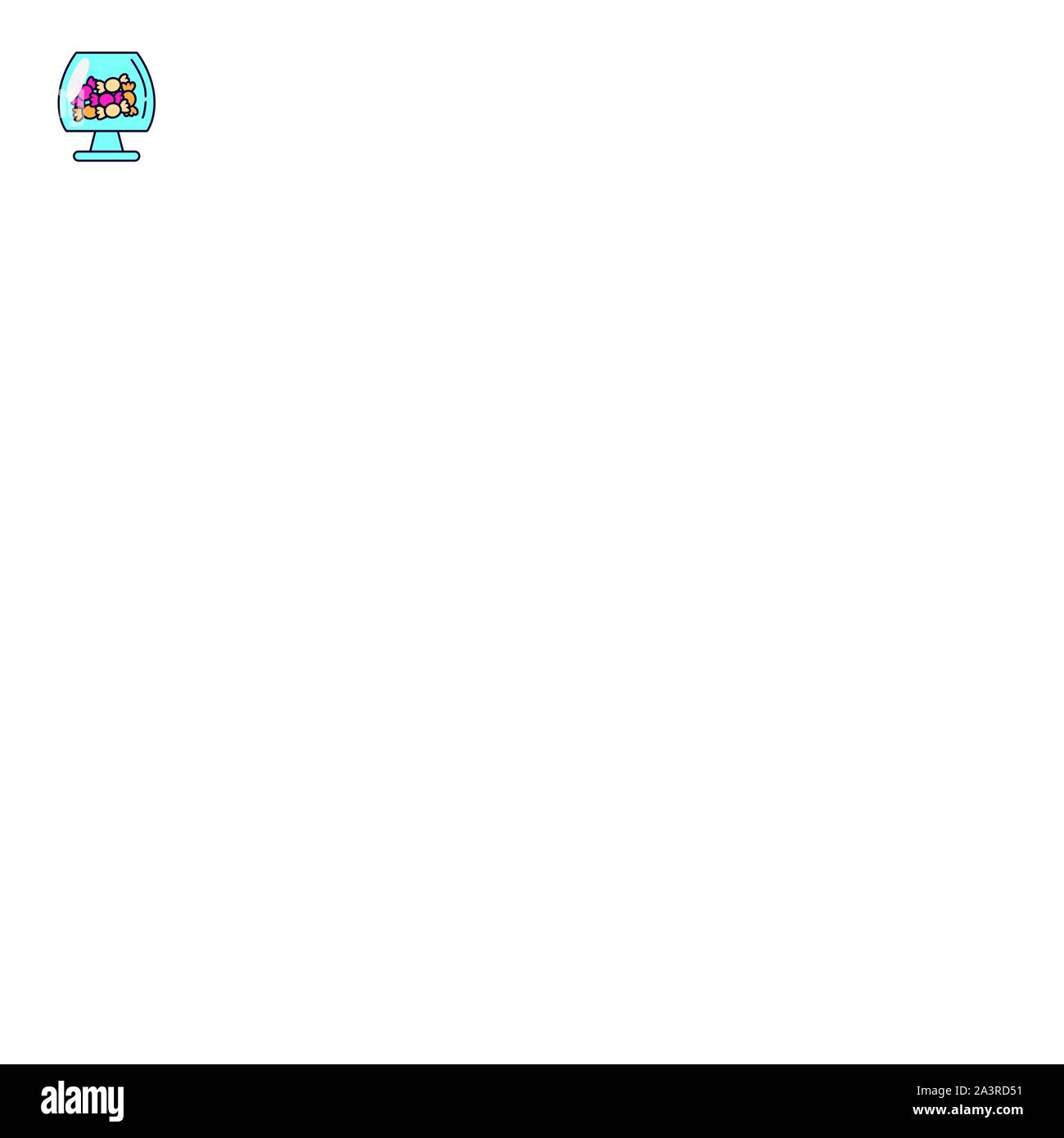 glass cup wrapped sweet and candies icon line fill illustration Stock ...