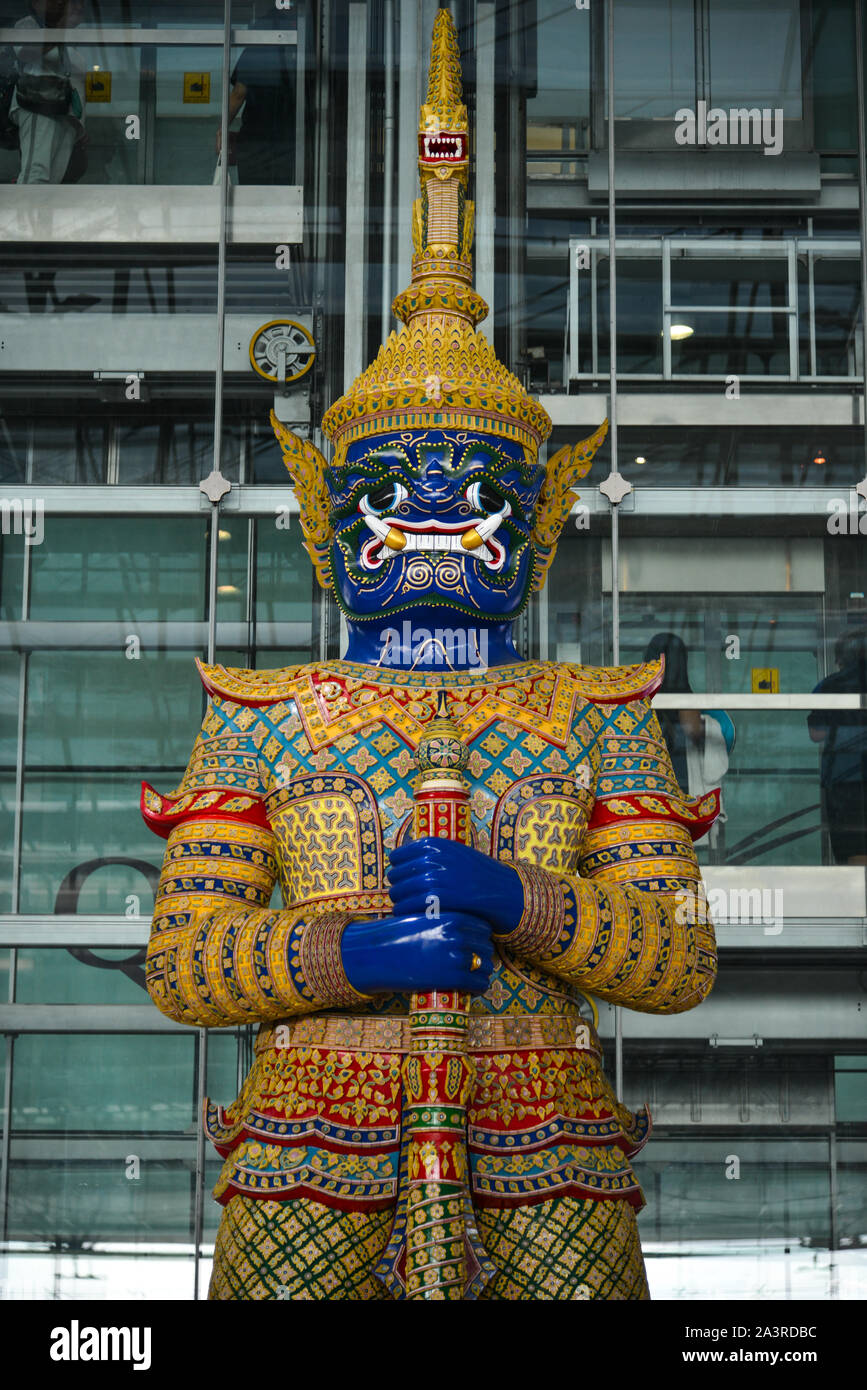Bangkok, Thailand Apr 23, 2017. Sculpture on Suvarnabhumi Airport