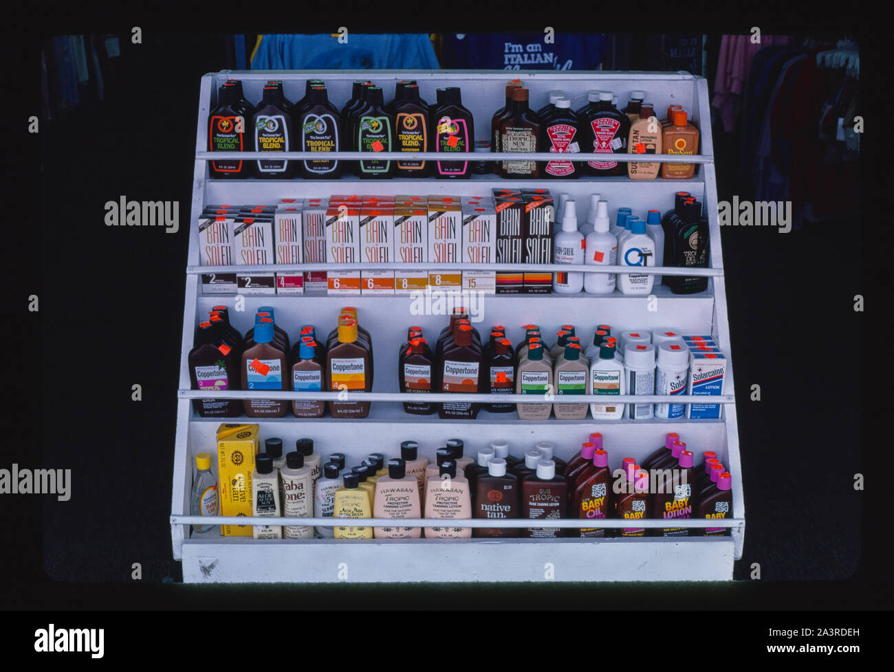Suntan products, Seaside Heights, New Jersey Stock Photo