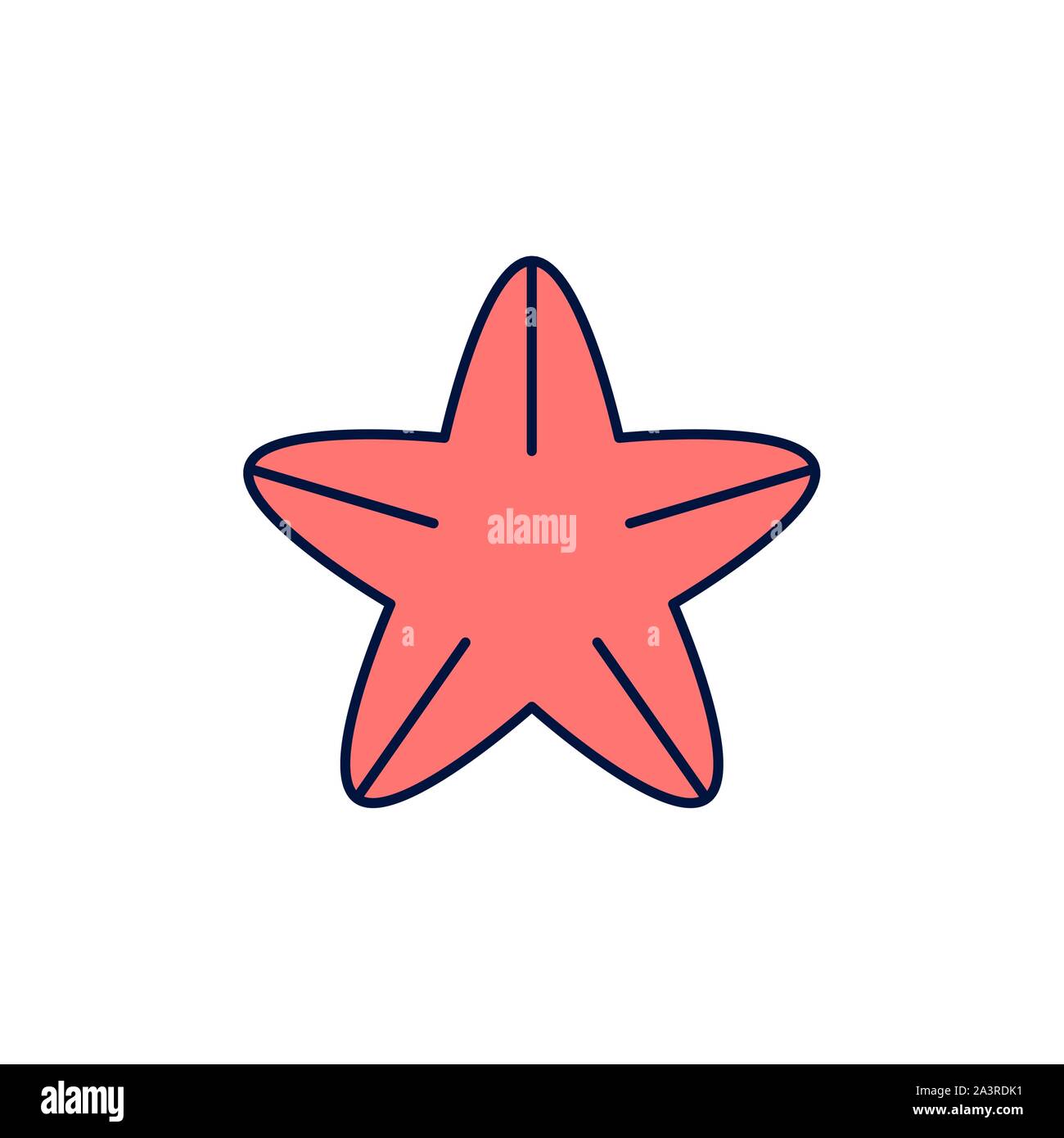 starfish sea life summer icon line and fill illustration Stock Vector ...
