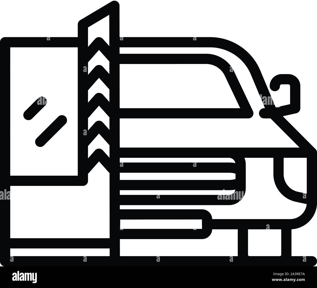 Car parking barrier icon, outline style Stock Vector