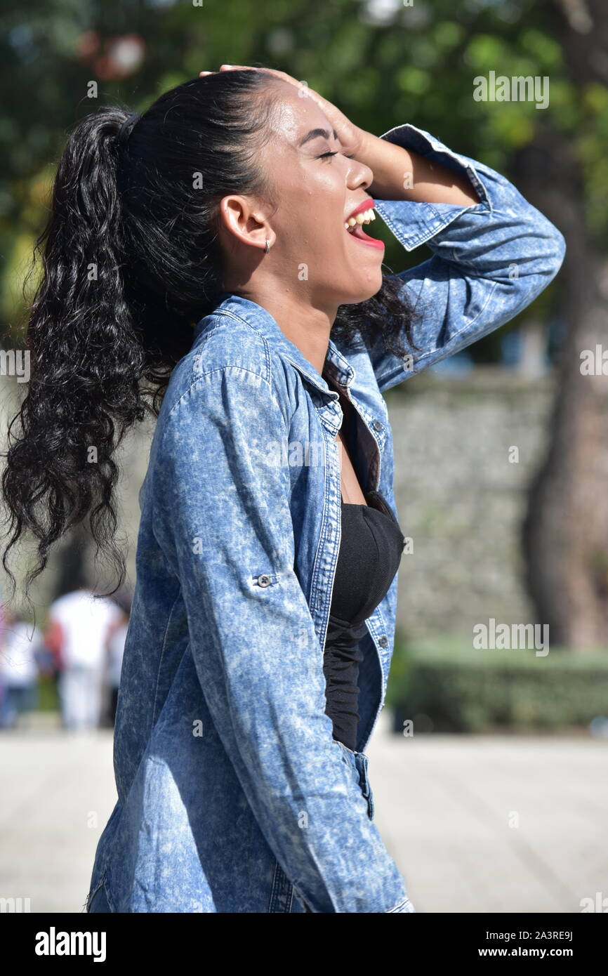 Beautiful Minority Woman Laughing Stock Photo